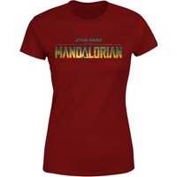 Star Wars The Mandalorian Sunset Logo Women's T-Shirt - Burgundy - M von Original Hero