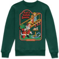 Steven Rhodes Let's Catch Santa Sweatshirt - Green - L - Grün von Original Hero