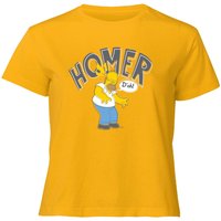 The Simpsons Homer D'Oh Women's Cropped T-Shirt - Mustard - XS - Senf von Original Hero