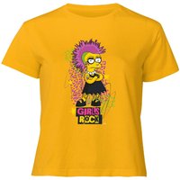 The Simpsons Lisa Girls Rock Women's Cropped T-Shirt - Mustard - XS - Senf von Original Hero