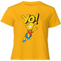 The Simpsons Yo! Bart Women's Cropped T-Shirt - Mustard - XS - Senf von Original Hero