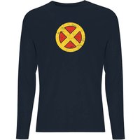 X-Men Emblem Drk Long Sleeve T-Shirt - Navy - XXL von Original Hero