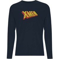X-Men Retro Logo Long Sleeve T-Shirt - Navy - S von Original Hero