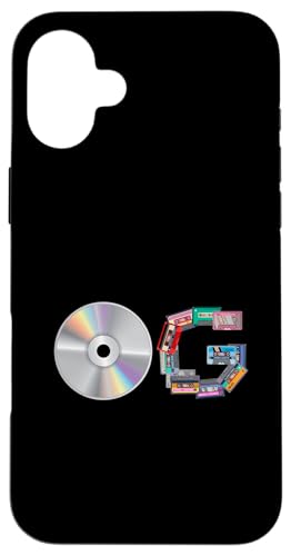 Old School OG Hip Hop Head Vinyl CDs Tapes 80er 90er Retro Hülle für iPhone 16 Plus Old School OG Hip Hop Head Vinyl CDs Tapes 80er 90er Retro Hülle für iPhone 16 Plus von Original New Old School Designs