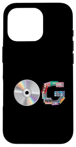 Old School OG Hip Hop Head Vinyl CDs Tapes 80er 90er Retro Hülle für iPhone 16 Pro von Original New Old School Designs
