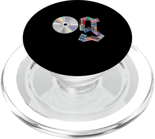 Old School OG Hip Hop Head Vinyl CDs Tapes 80er 90er Retro PopSockets PopGrip für MagSafe Old School OG Hip Hop Head Vinyl CDs Tapes 80er 90er Retro PopSockets PopGrip für MagSafe von Original New Old School Designs