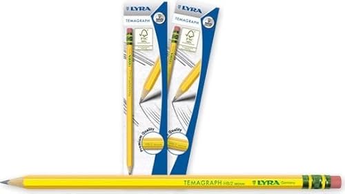 Lyra L1280100 Bleistifte Studium HB mit Radiergummi - Conf. 12 Stück x 2 Packungen von Originale