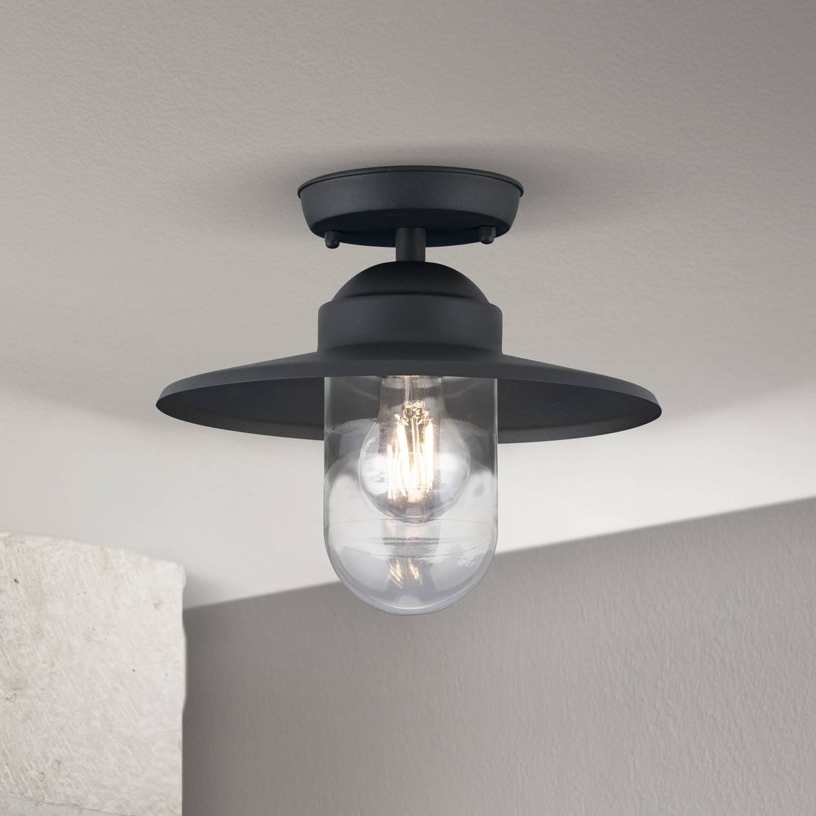 Außen-Deckenlampe Edward, anthrazit, Ø 27,5 cm, Aluminium Außen-Deckenlampe Edward, anthrazit, Ø 27,5 cm, Aluminium von Orion