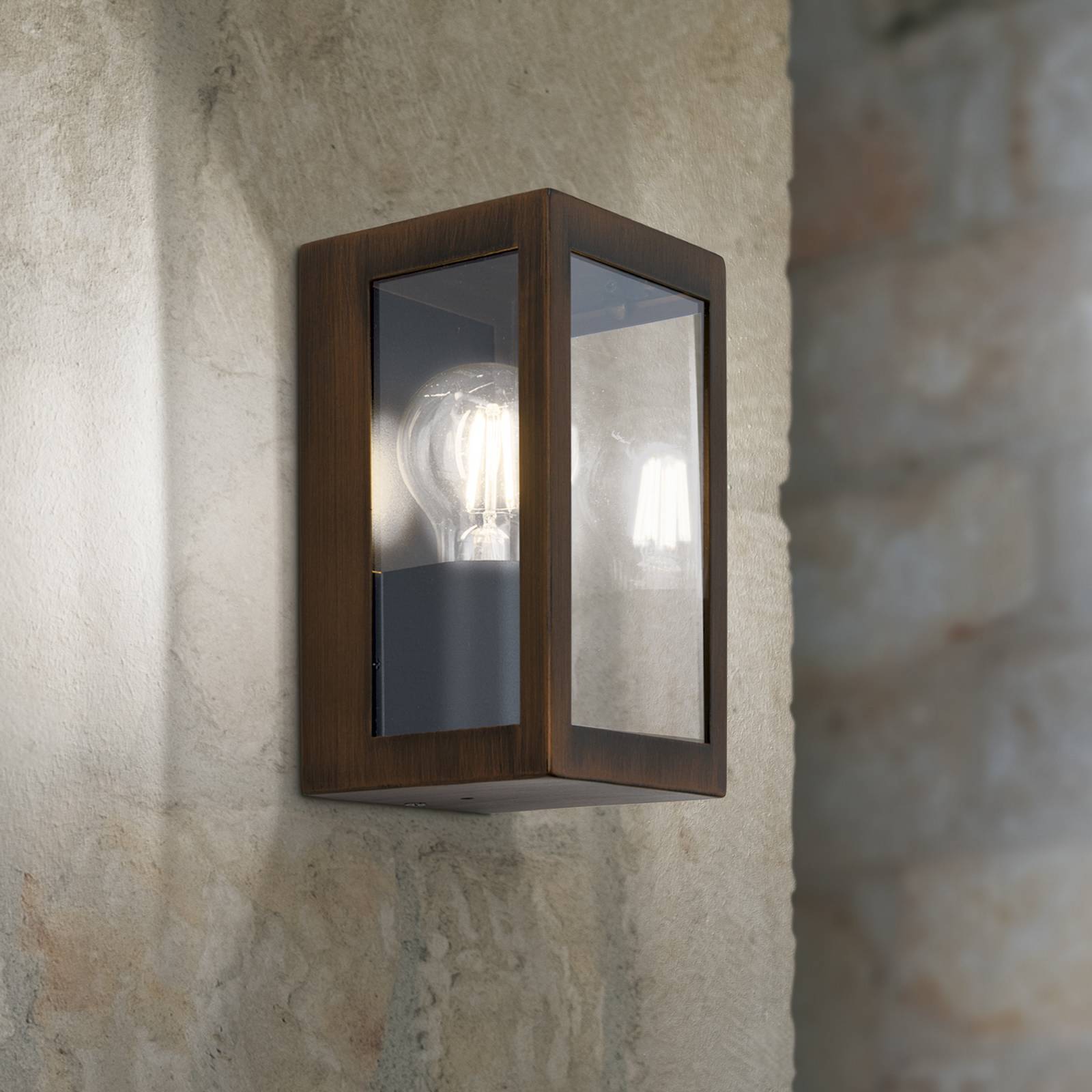 Außenwandleuchte Lumina, rost-schwarz, Edelstahl, Glas, IP44 Außenwandleuchte Lumina, rost-schwarz, Edelstahl, Glas, IP44 von Orion