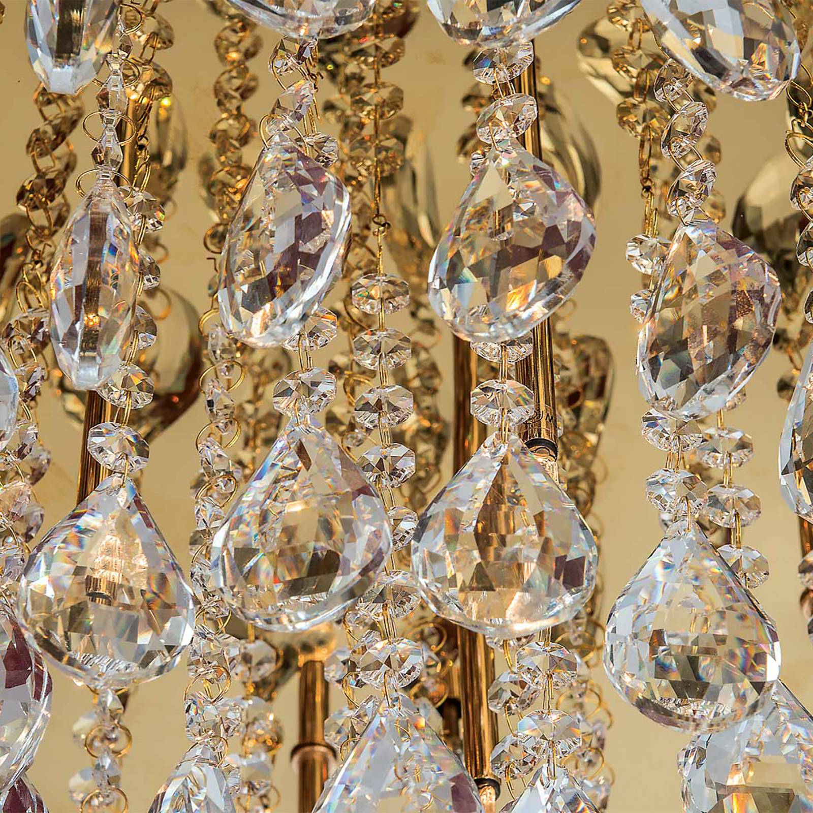Deckenlampe Celeste mit K9-Kristallen, Ø45cm, gold von Orion