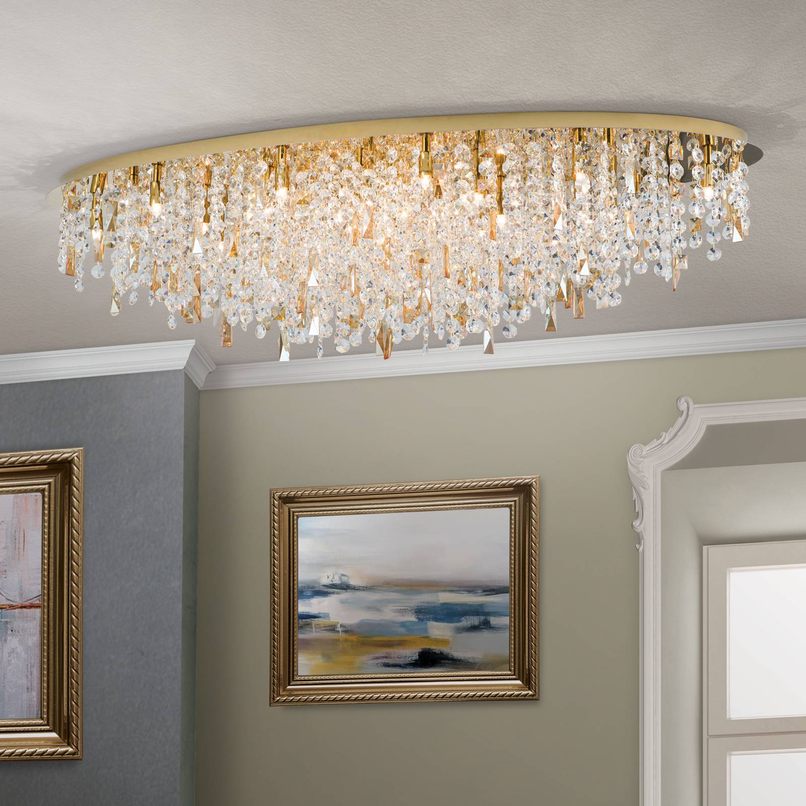 Deckenlampe Crystalriver mit Kristallbehang gold Deckenlampe Crystalriver mit Kristallbehang gold von Orion
