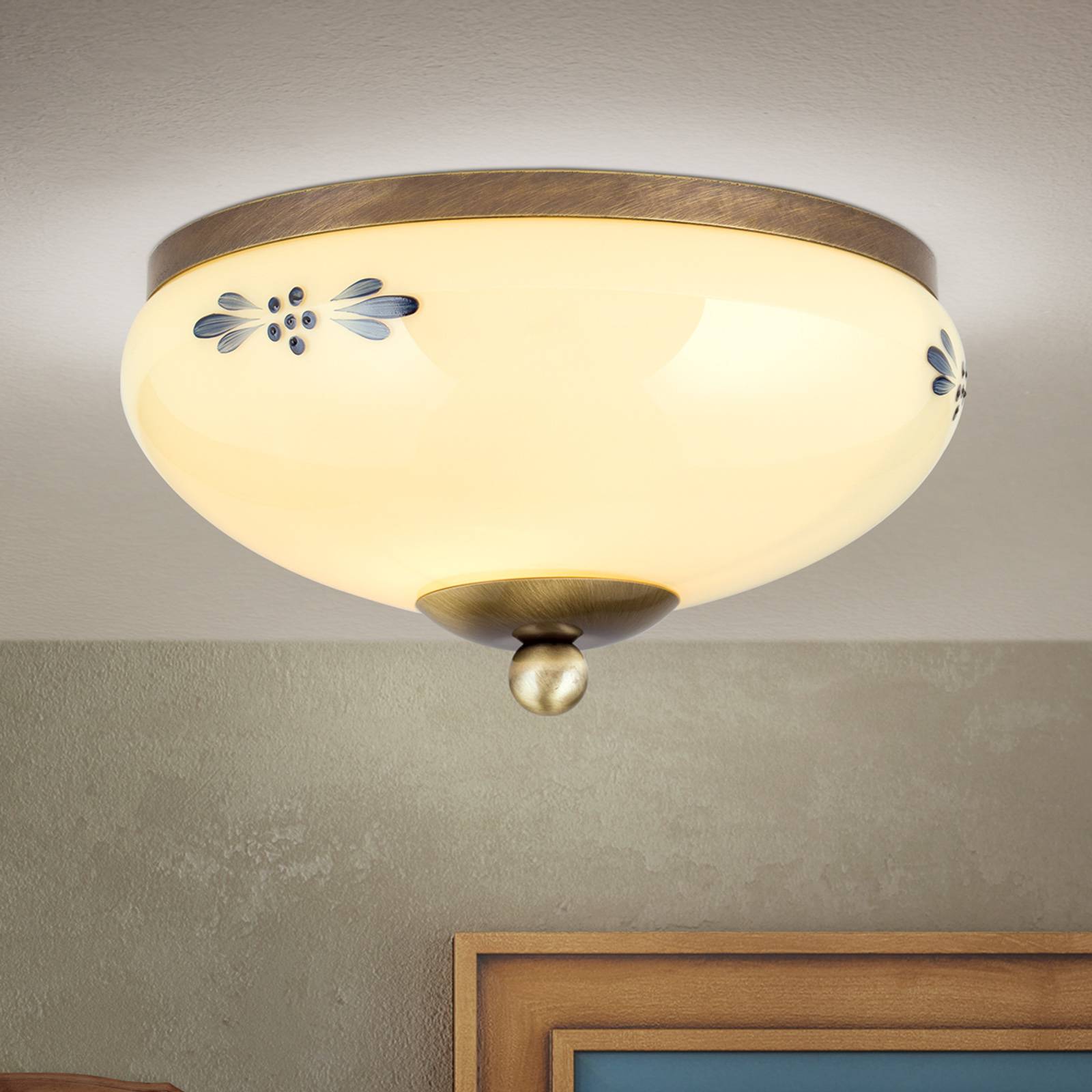 Deckenlampe Landhaus Patina creme blau Ø 21 cm Deckenlampe Landhaus Patina creme blau Ø 21 cm von Orion