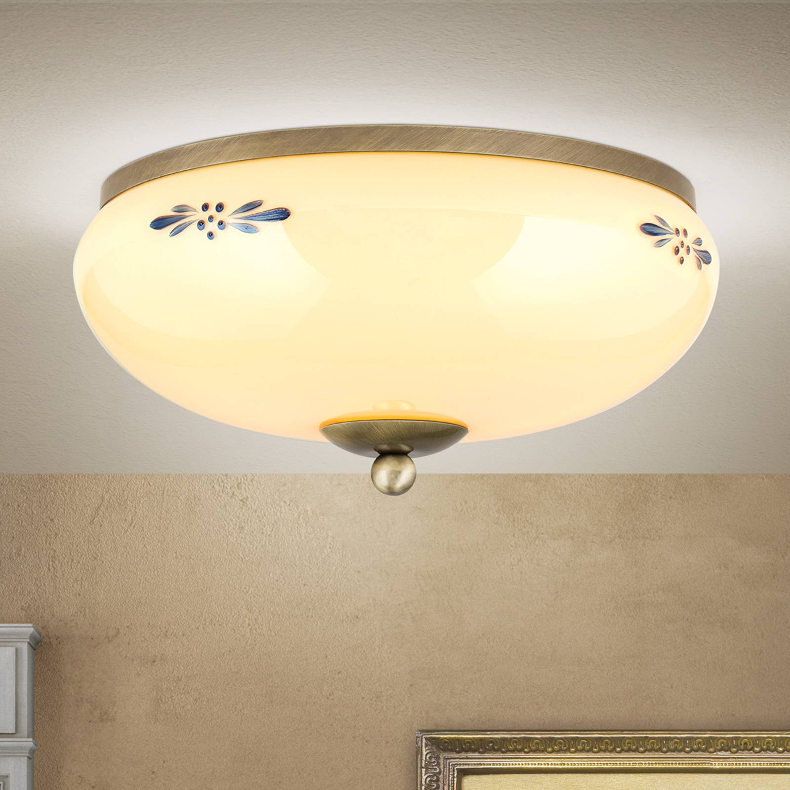 Deckenlampe Landhaus Patina creme blau Ø 28 cm Deckenlampe Landhaus Patina creme blau Ø 28 cm von Orion