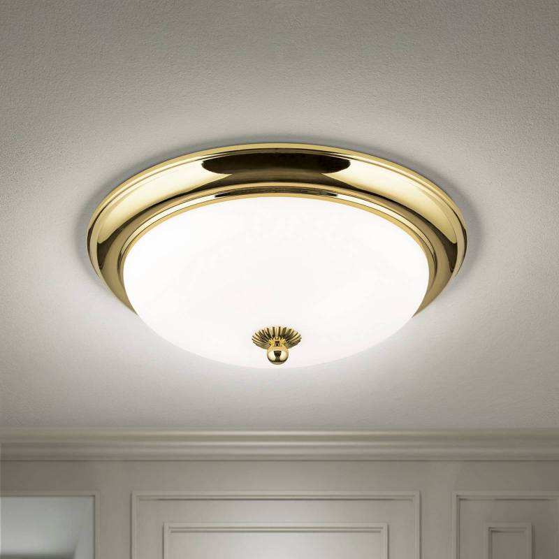 Deckenleuchte Empire, Ø 35,5 cm, gold, Glas opal matt von Orion