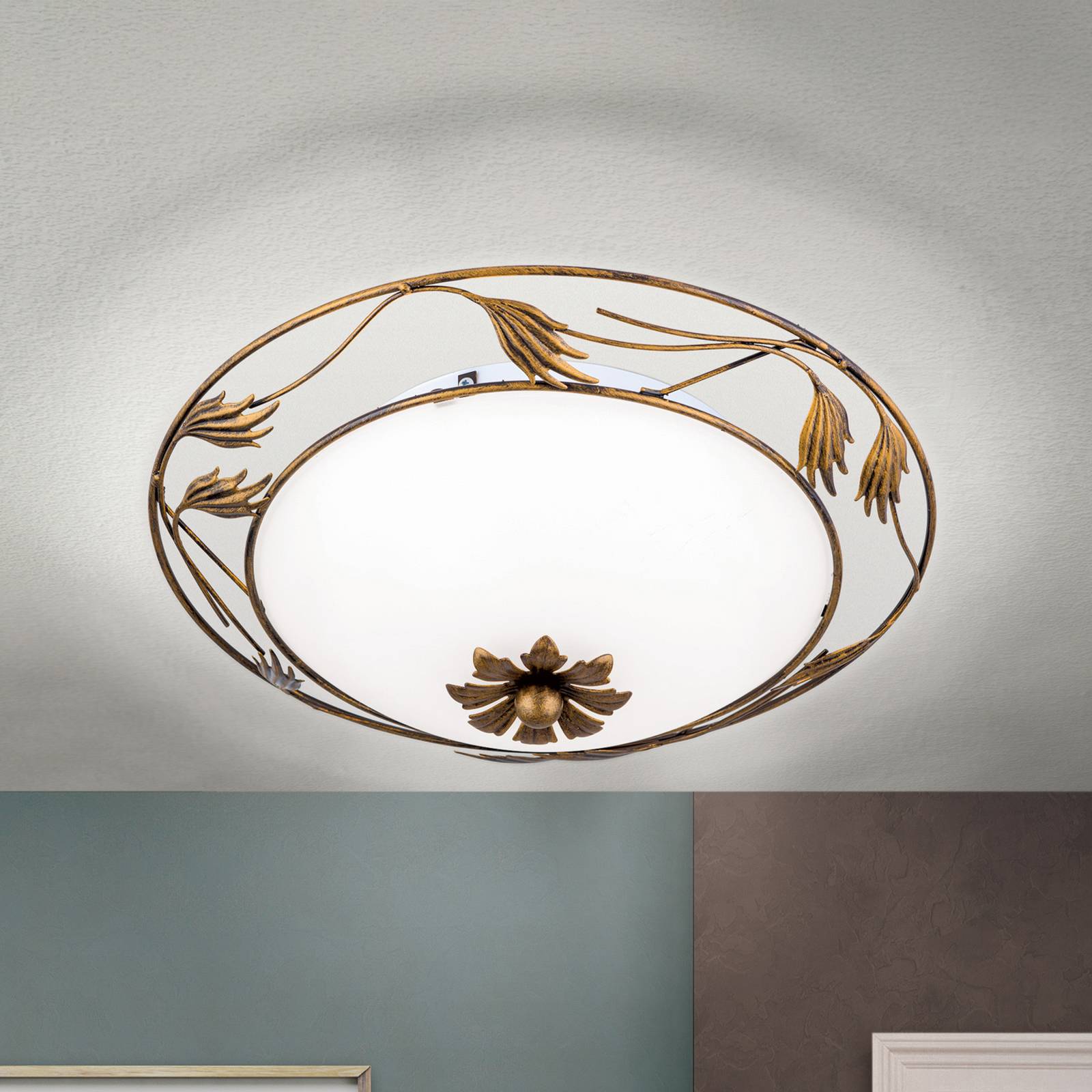 Deckenleuchte Fleur, gold antik, Ø 40cm Deckenleuchte Fleur, gold antik, Ø 40cm von Orion