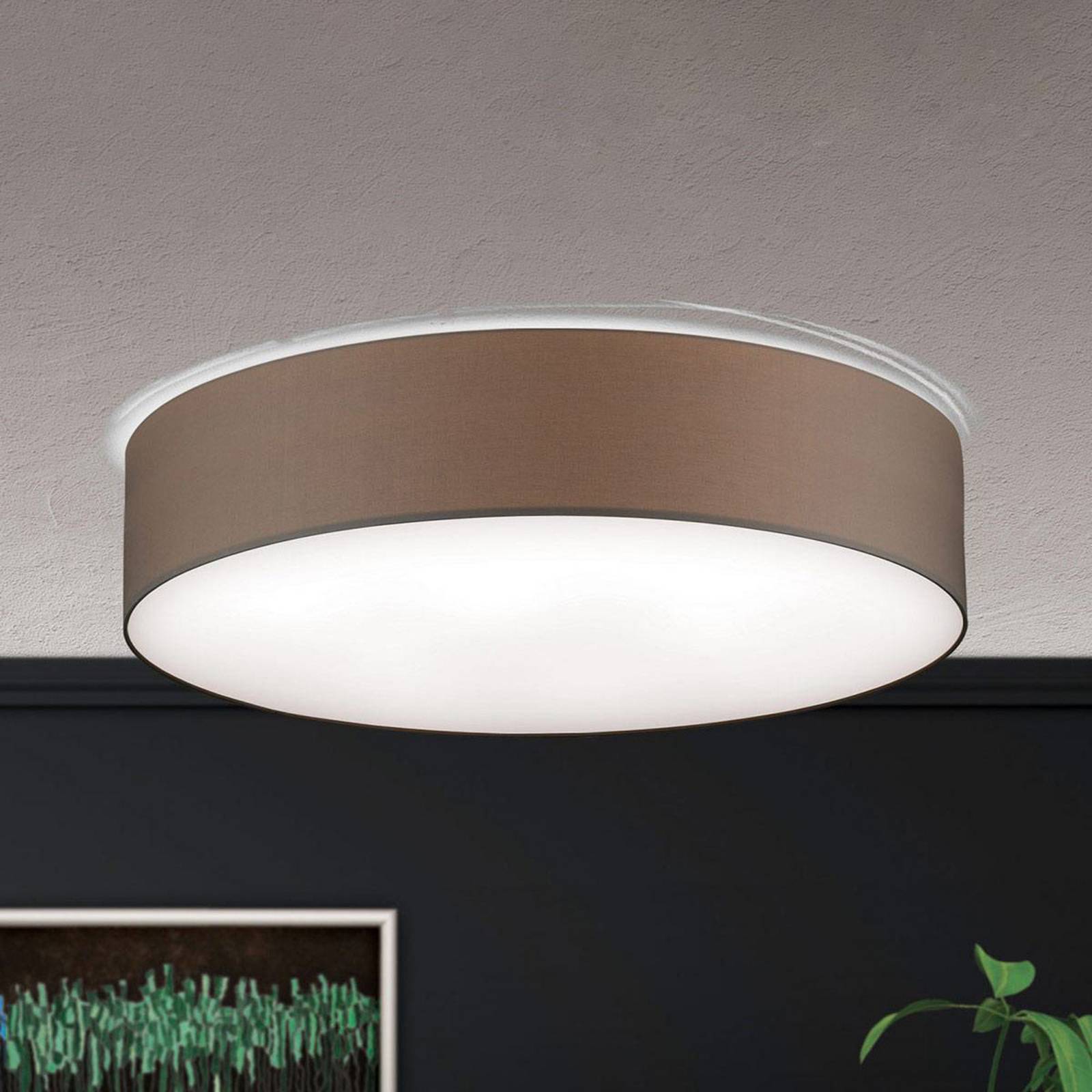 Deckenleuchte Shade mit Textilschirm 80cm, braun Deckenleuchte Shade mit Textilschirm 80cm, braun von Orion