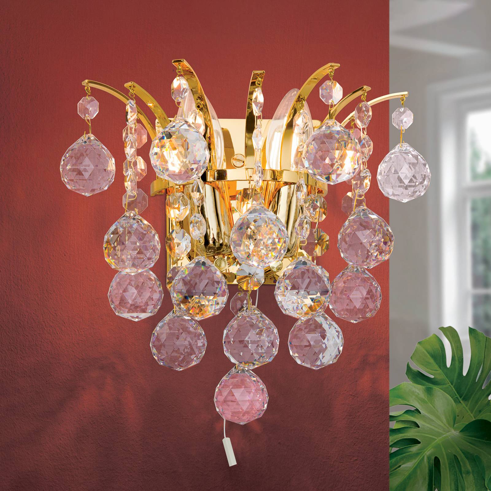 Goldene Kristallwandleuchte LENNARDA Goldene Kristallwandleuchte LENNARDA von Orion