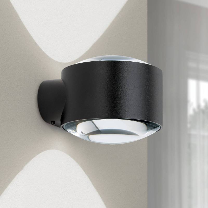 LED-Außenwandlampe Tatra, schwarz, Ø 10,2 cm, Alu, up/down von Orion