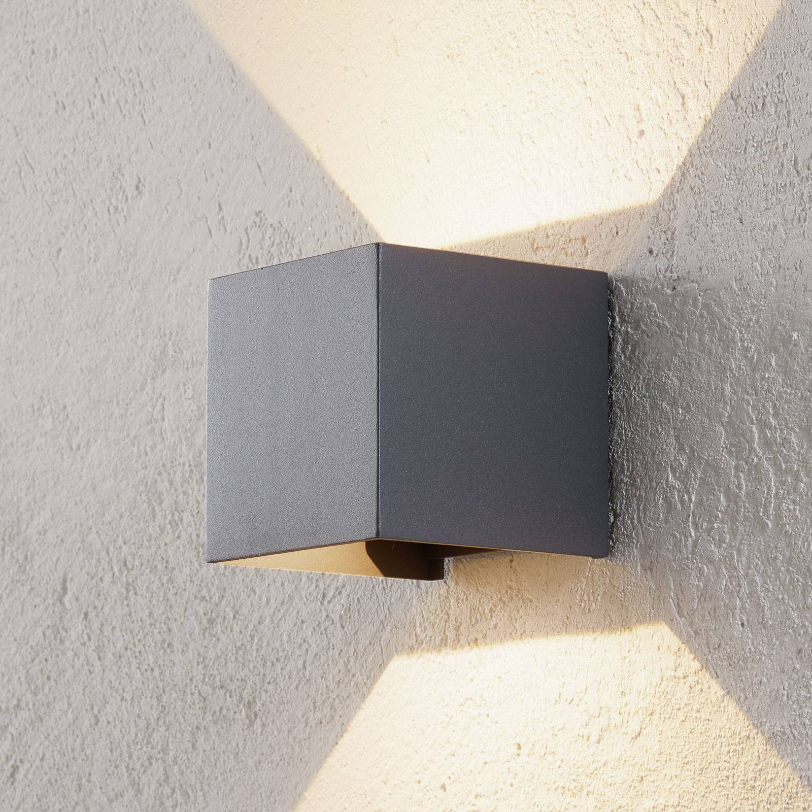 LED-Außenwandleuchte Cube, anthrazit, Metall, 10 cm, up/down LED-Außenwandleuchte Cube, anthrazit, Metall, 10 cm, up/down von Orion