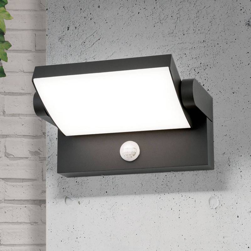 LED-Außenwandlampe Ginger, Sensor, anthrazit, IP54 von Orion