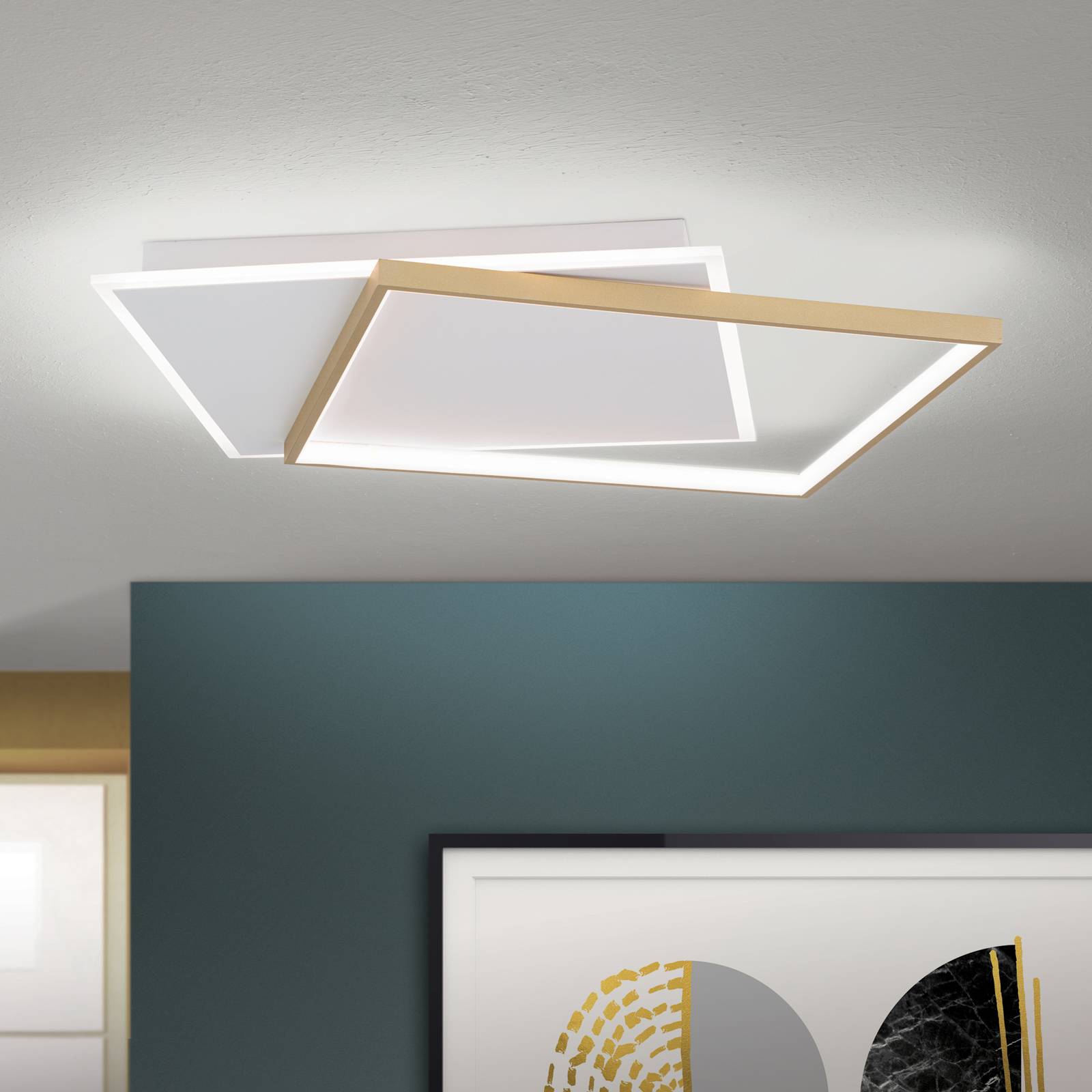LED-Deckenlampe Emanuel, weiß/gold von Orion