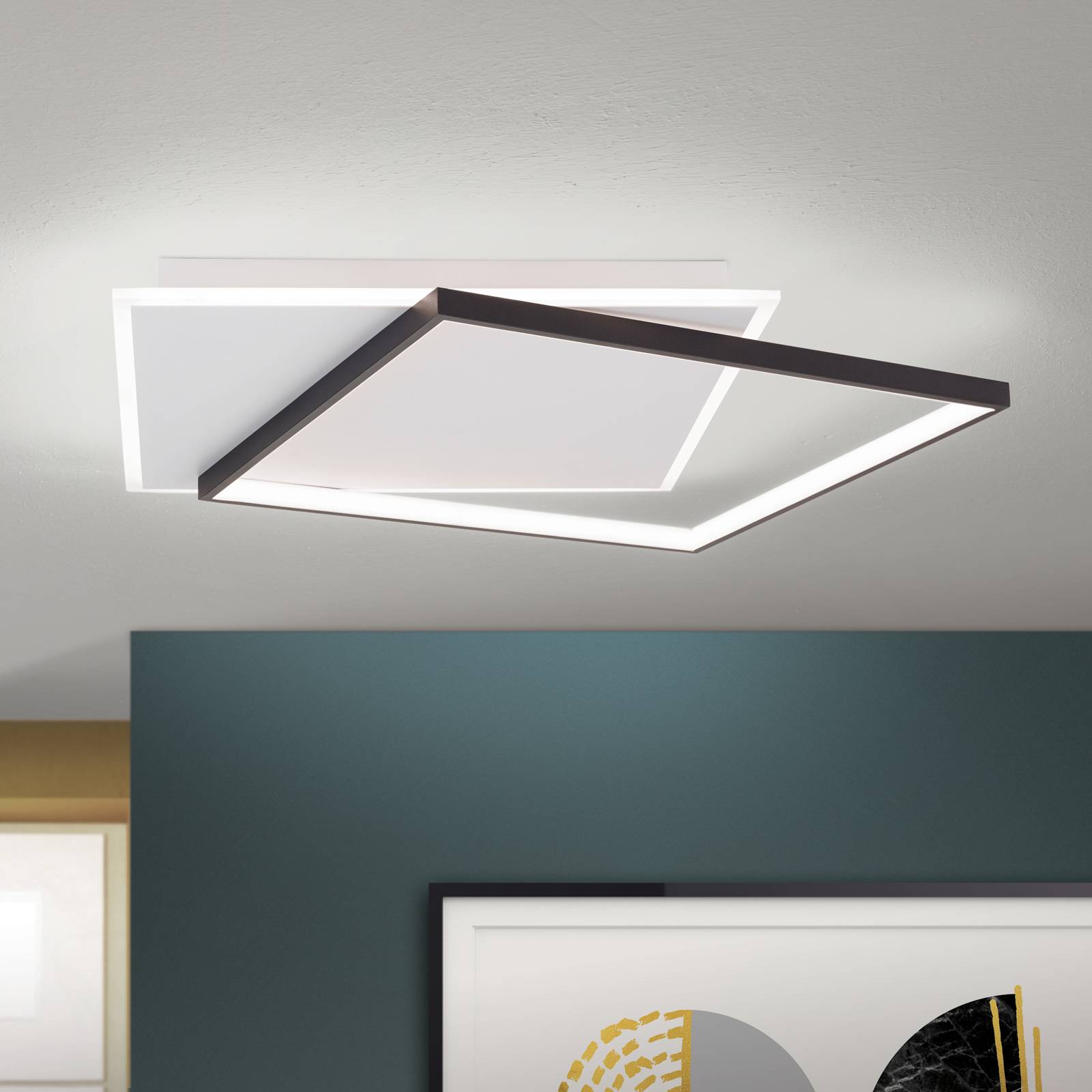 LED-Deckenlampe Emanuel, weiß/schwarz von Orion