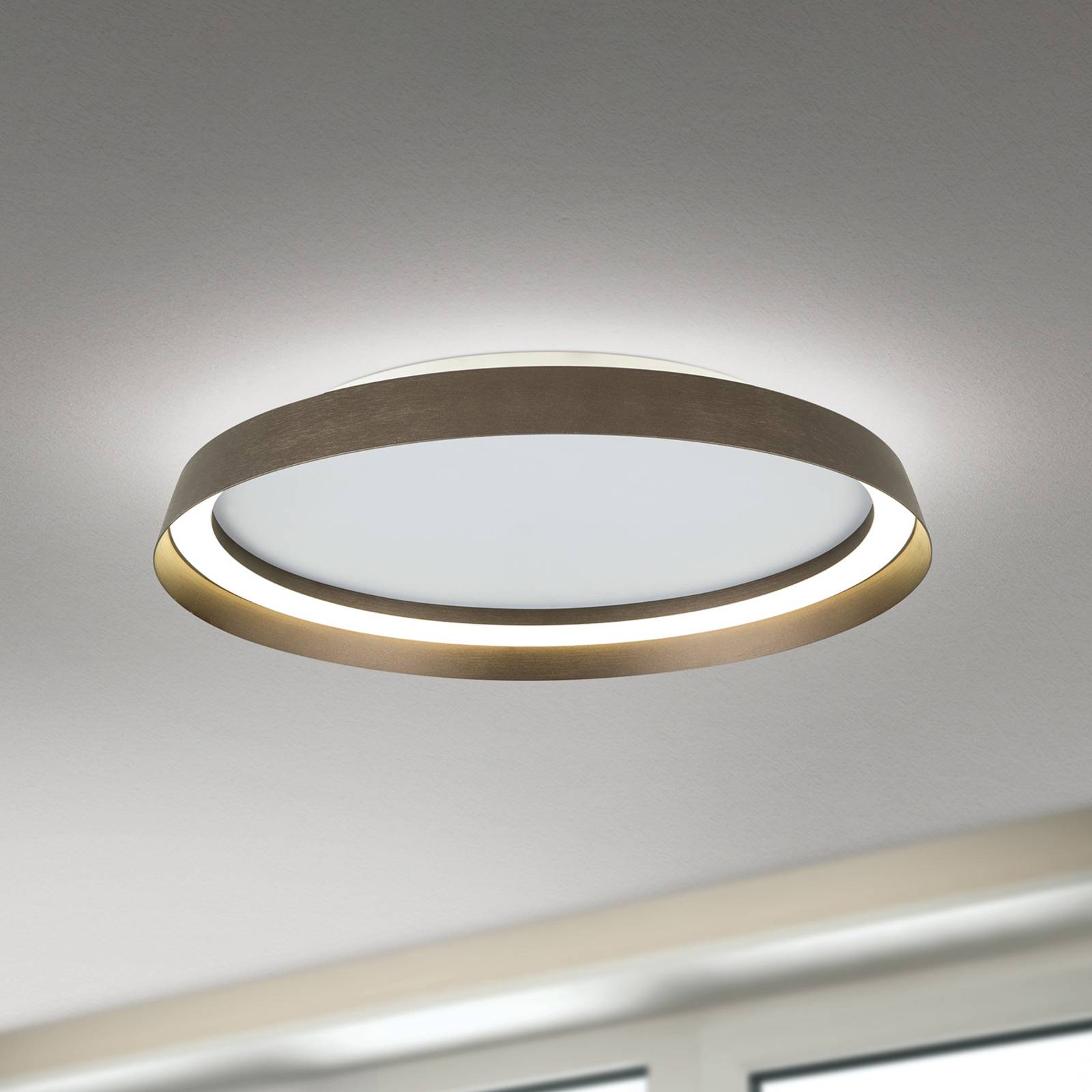 LED-Deckenlampe Manta, Ø 45 cm, alu/bronze, Alu, up/down LED-Deckenlampe Manta, Ø 45 cm, alu/bronze, Alu, up/down von Orion