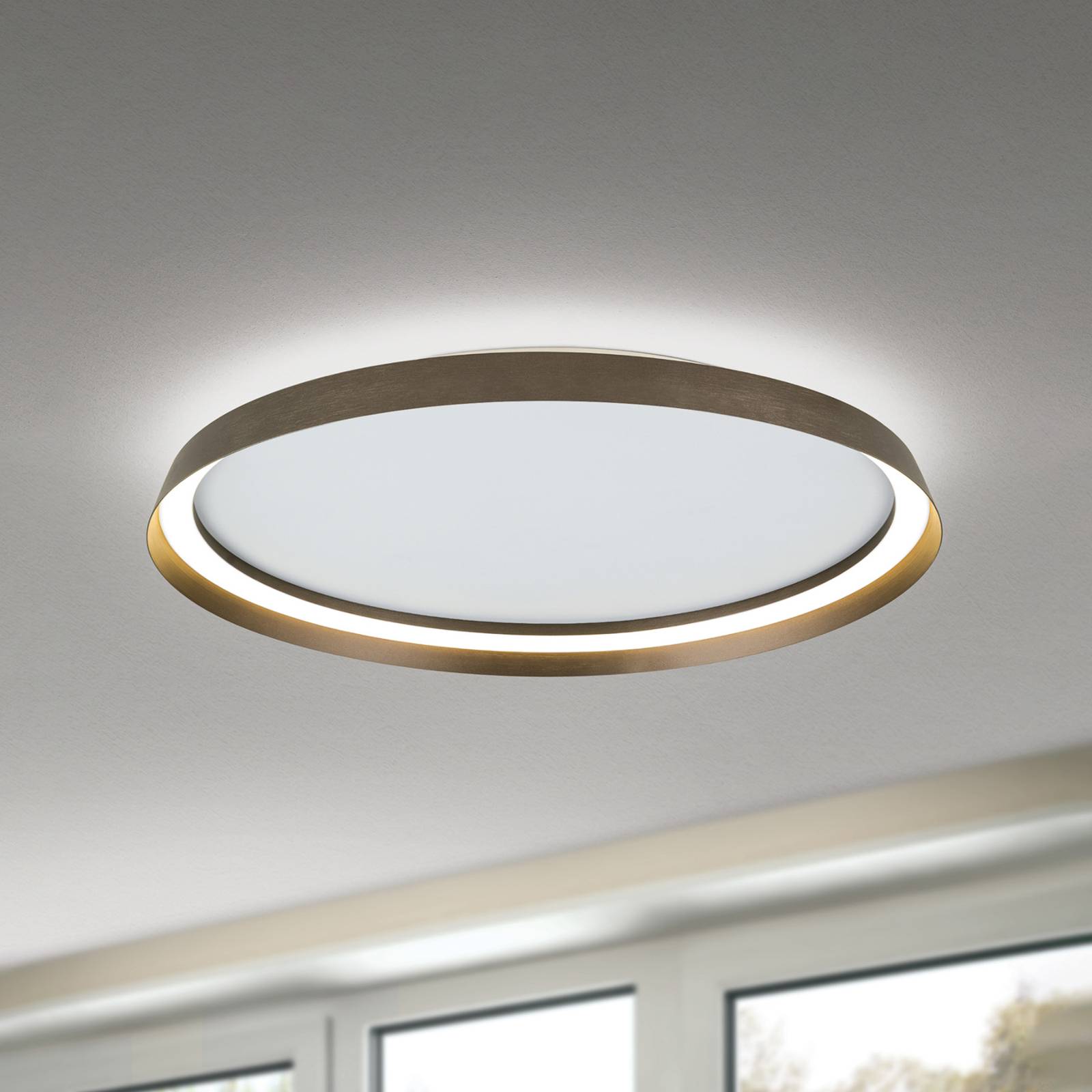 LED-Deckenlampe Manta, Ø 60 cm, alu/bronze, Alu, up/down LED-Deckenlampe Manta, Ø 60 cm, alu/bronze, Alu, up/down von Orion