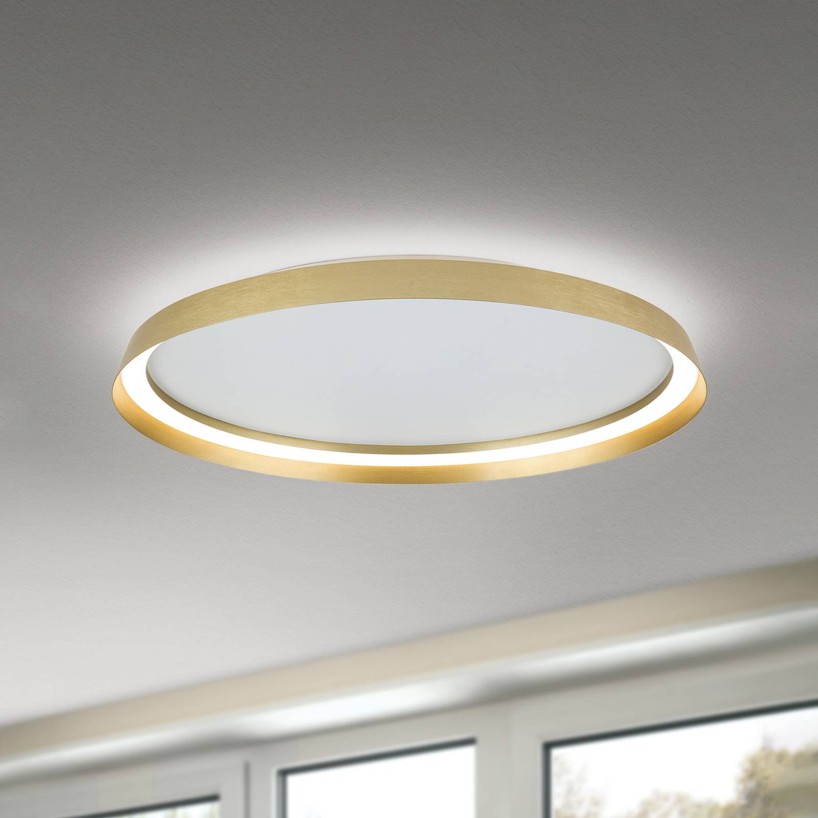 LED-Deckenlampe Manta, Ø 60 cm, goldfarben, Alu, up/down LED-Deckenlampe Manta, Ø 60 cm, goldfarben, Alu, up/down von Orion