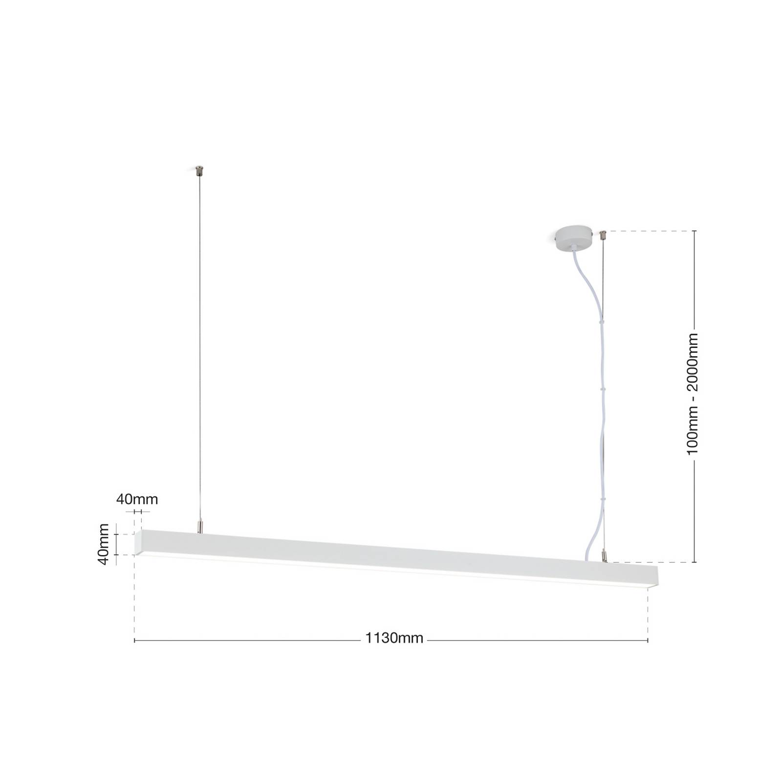 LED-Deckenleuchte Bounce, weiß, Länge 113 cm, CCT, Aluminium LED-Deckenleuchte Bounce, weiß, Länge 113 cm, CCT, Aluminium von Orion