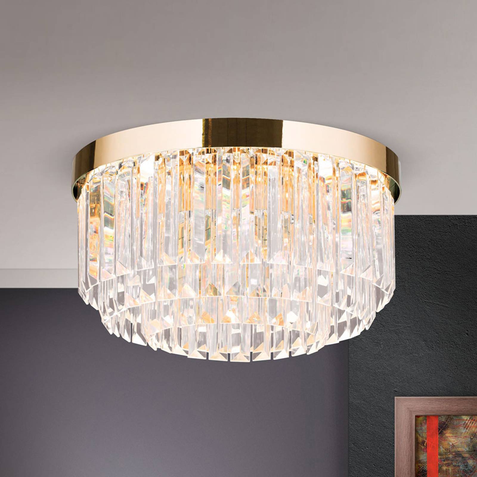 LED-Deckenleuchte Prism, gold, Ø 35 cm LED-Deckenleuchte Prism, gold, Ø 35 cm von Orion