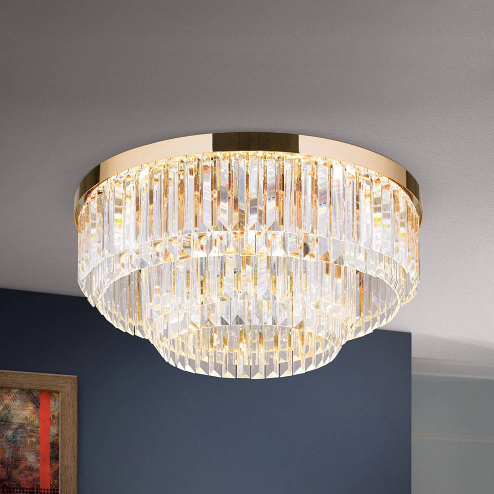 LED-Deckenleuchte Prism, gold, Ø 55 cm LED-Deckenleuchte Prism, gold, Ø 55 cm von Orion
