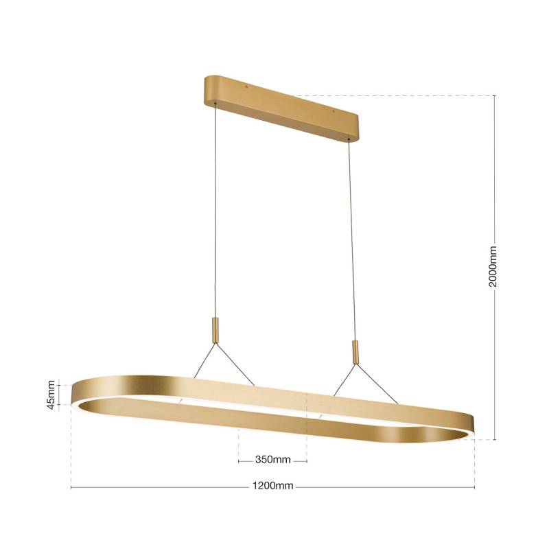 LED-Hängeleuchte Carrara, gold matt, höhenverstellbar, CCT von Orion