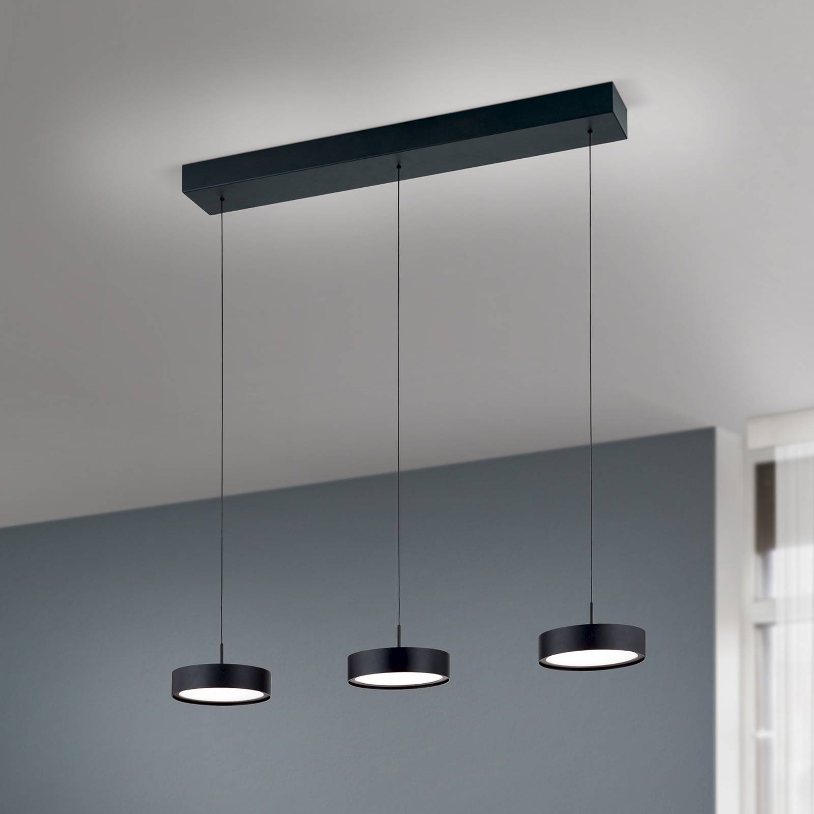LED-Hängeleuchte Teide, schwarz, Metall, höhenverstellbar LED-Hängeleuchte Teide, schwarz, Metall, höhenverstellbar von Orion