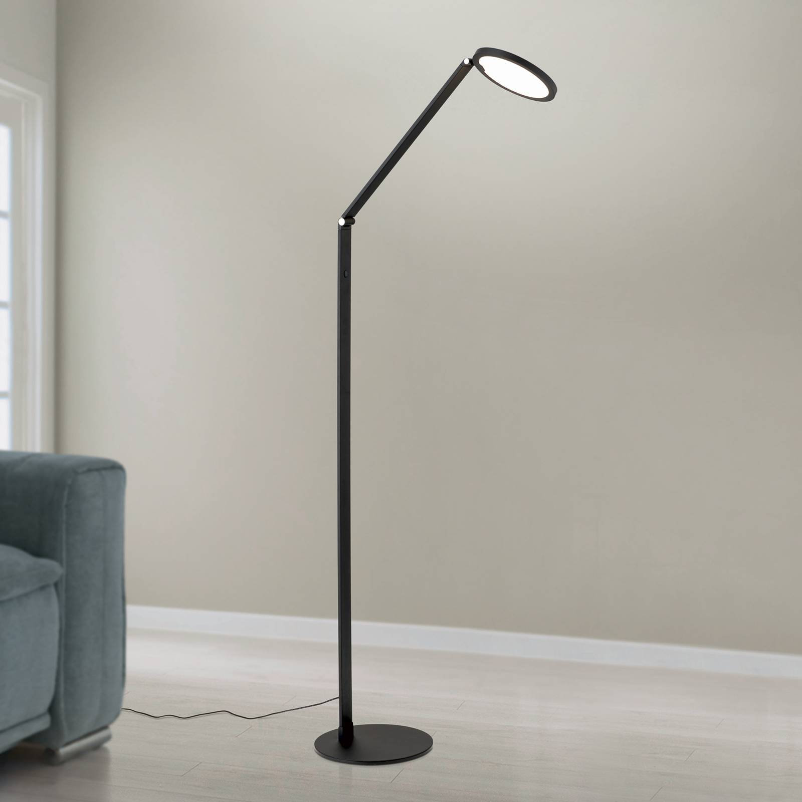 LED-Stehlampe Fati, Höhe 136 cm, schwarz, Aluminium, Dimmer LED-Stehlampe Fati, Höhe 136 cm, schwarz, Aluminium, Dimmer von Orion