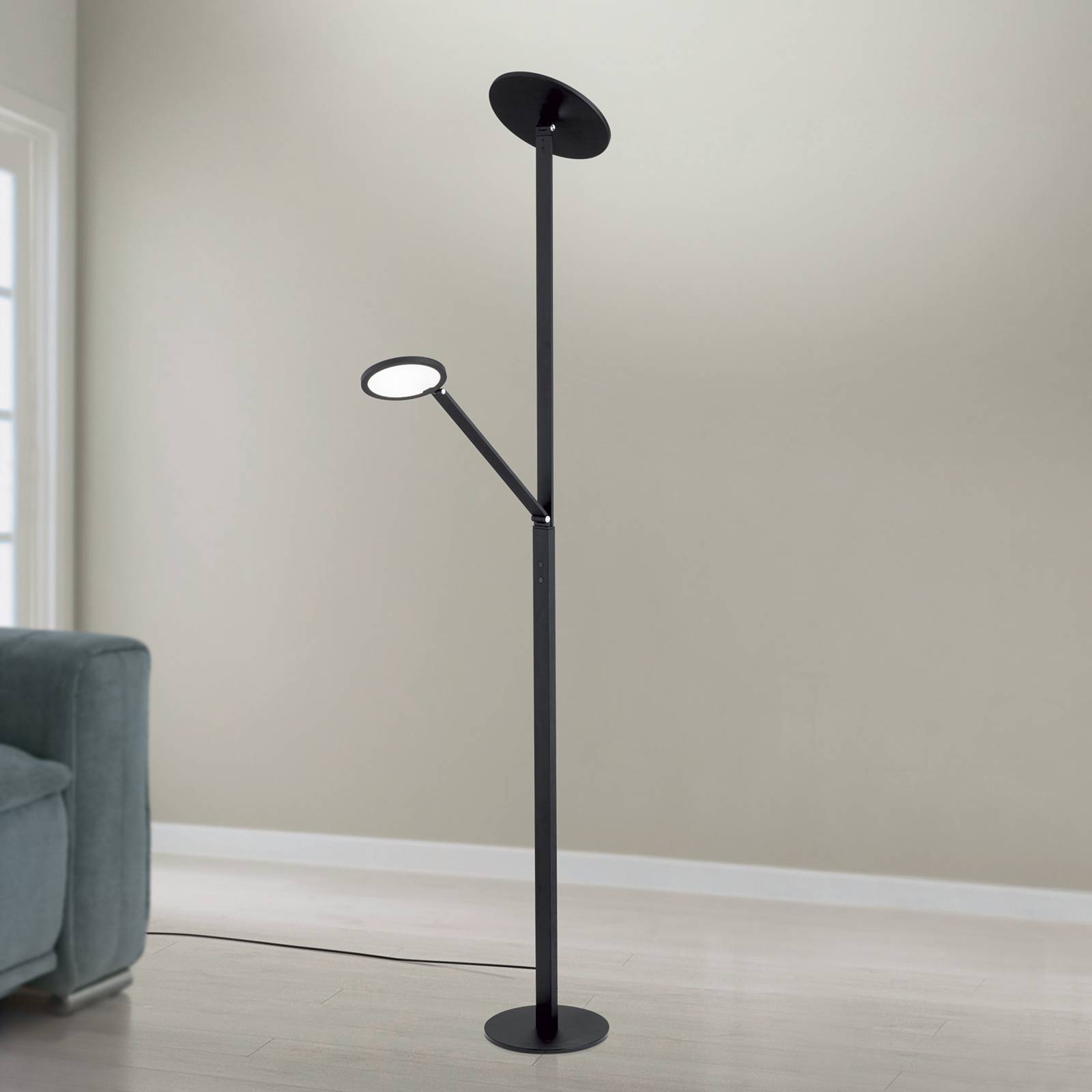 LED-Stehlampe Fati, Höhe 181 cm, Alu, Leselicht, Dimmer, CCT LED-Stehlampe Fati, Höhe 181 cm, Alu, Leselicht, Dimmer, CCT von Orion