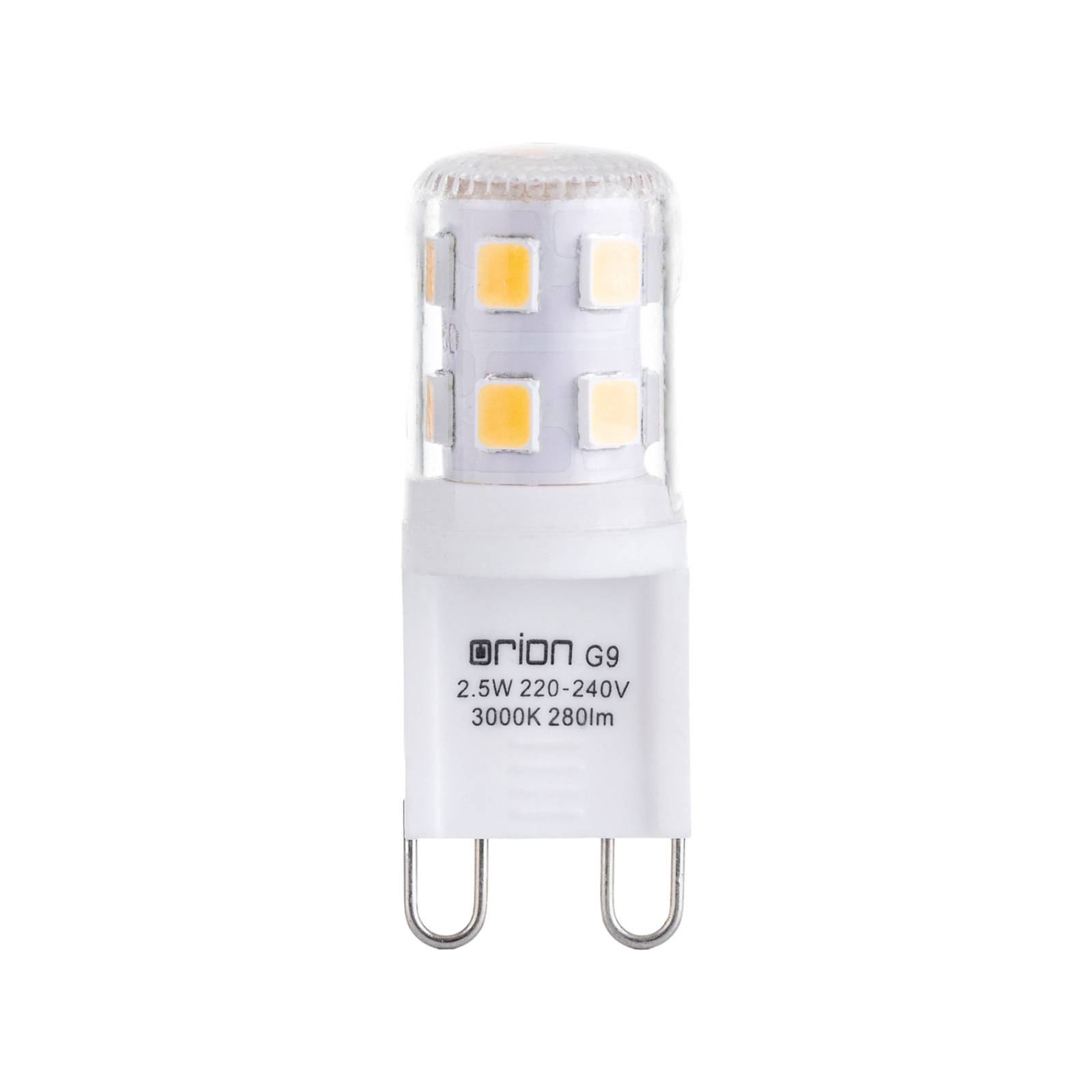 LED-Stiftlampe, klar, G9, 2,5 W, 3.000 K, 280 lm von Orion