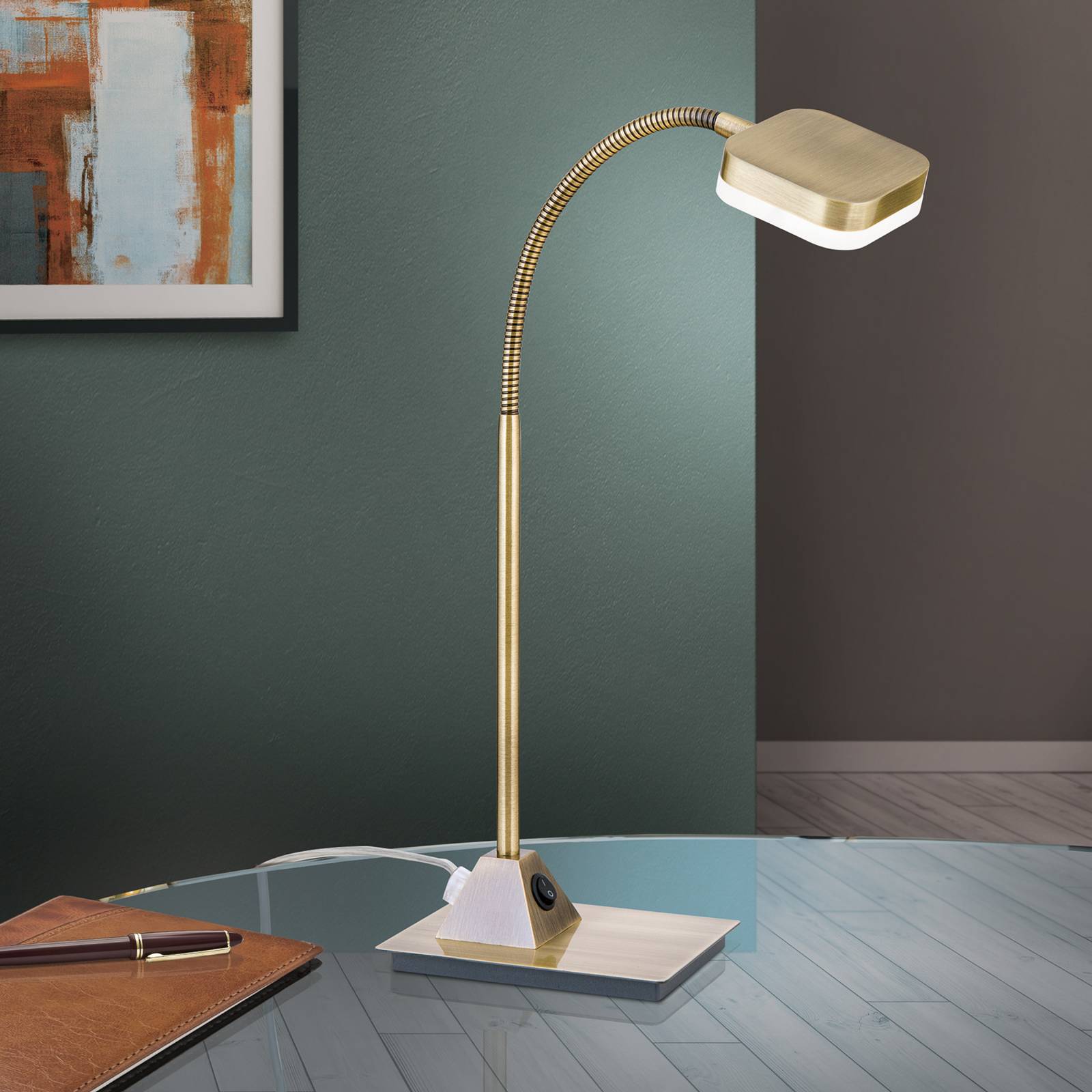 LED-Tischleuchte Tobias, altmessing LED-Tischleuchte Tobias, altmessing von Orion