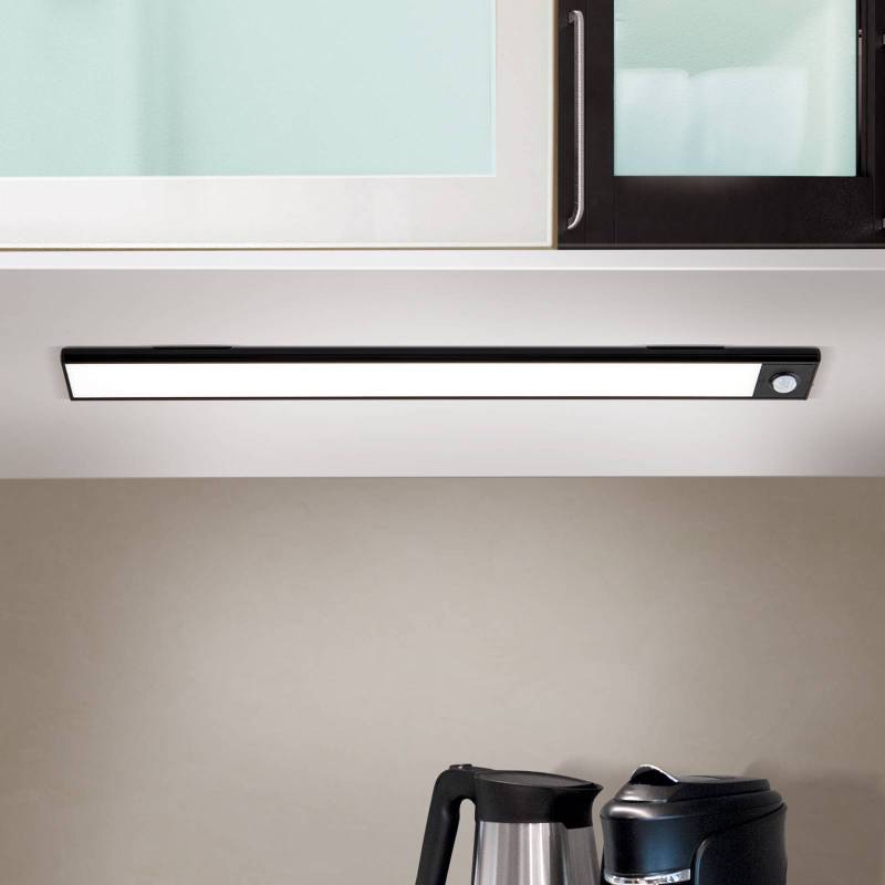 LED-Unterbauleuchte Norman, schwarz, Akku, Sensor, USB von Orion