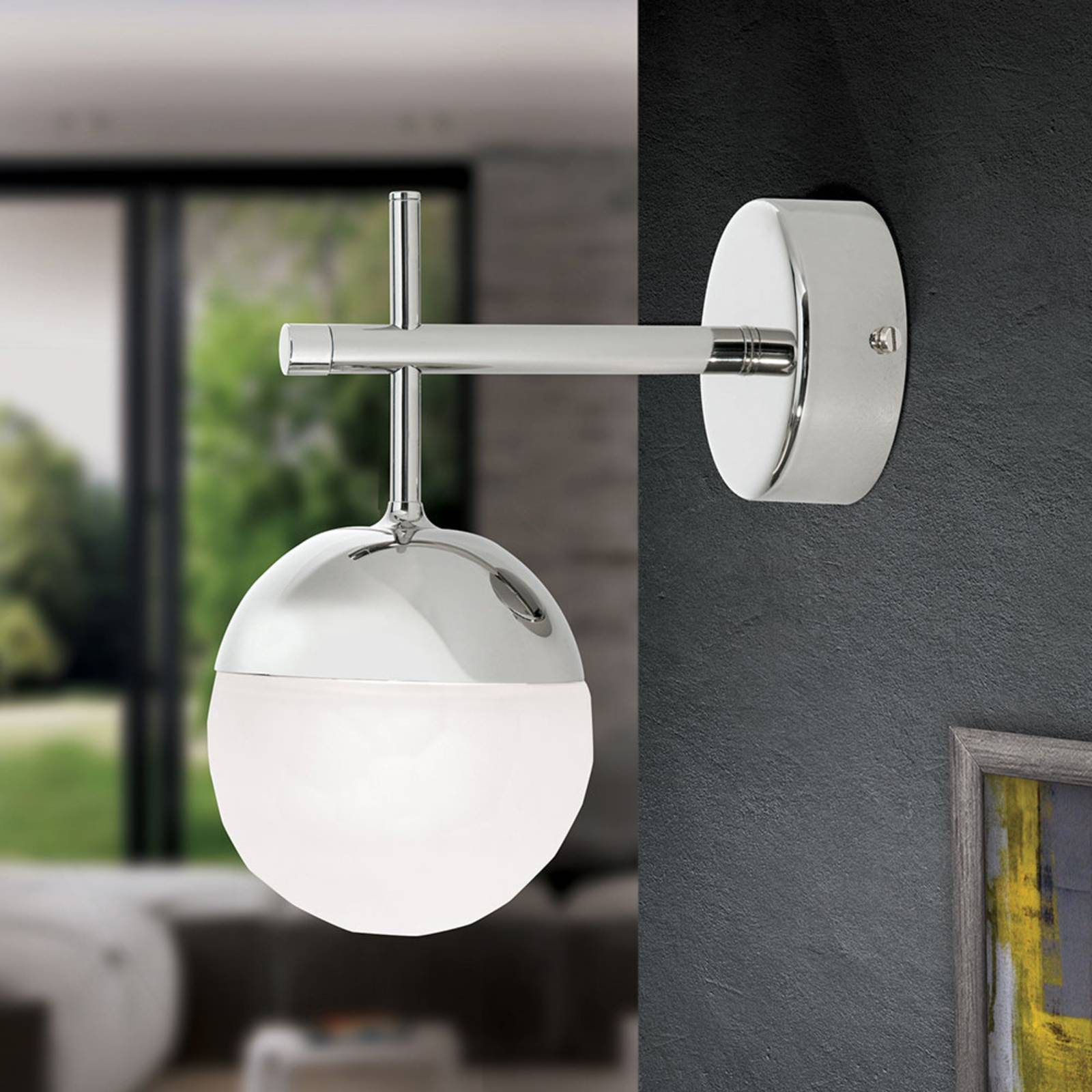 LED-Wandleuchte Ball, einflammig, nickel, abwärts LED-Wandleuchte Ball, einflammig, nickel, abwärts von Orion