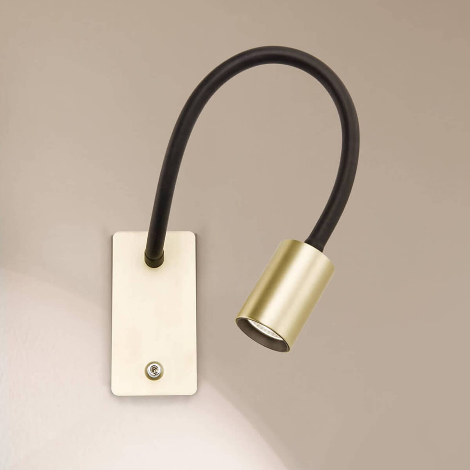 LED-Wandleuchte Kurt messing-matt mit Flexarm LED-Wandleuchte Kurt messing-matt mit Flexarm von Orion