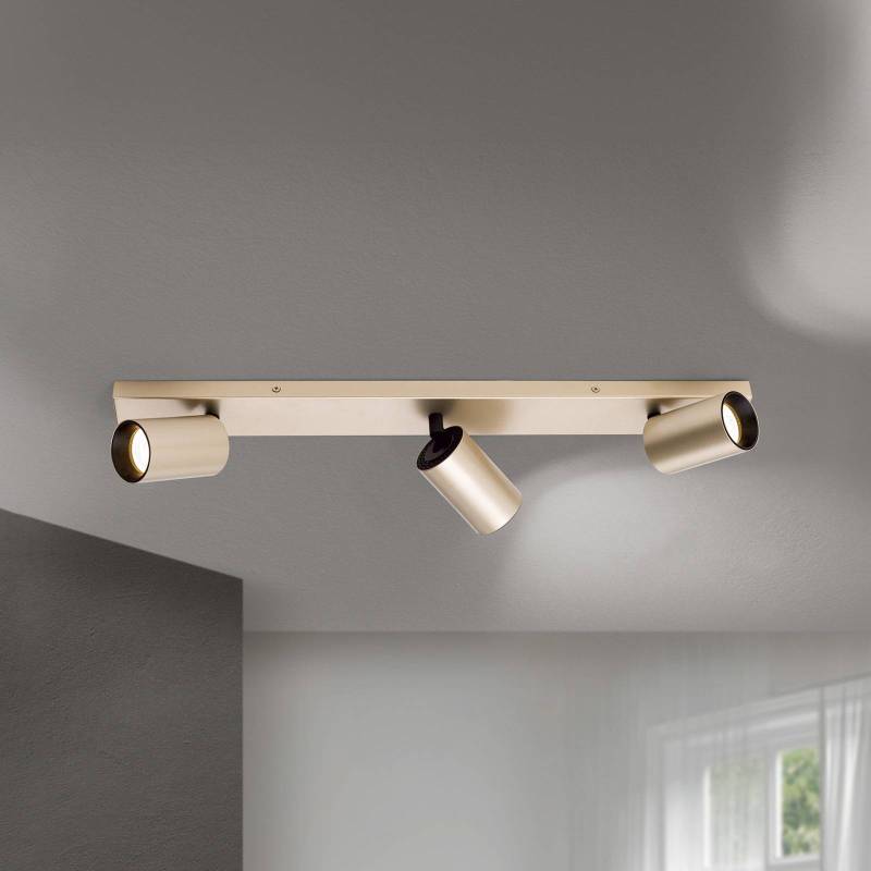 Strahler Sean, 3-flg., goldfarben, Metall, schwenkbar von Orion
