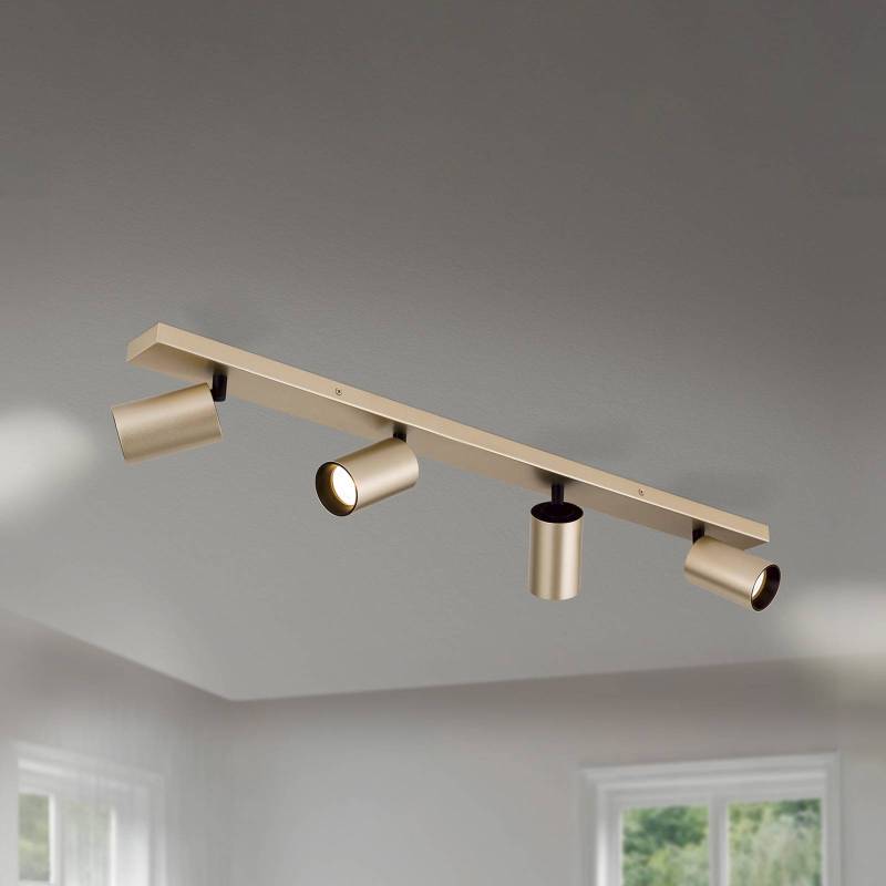 Strahler Sean, 4-flg., goldfarben, Metall, schwenkbar von Orion