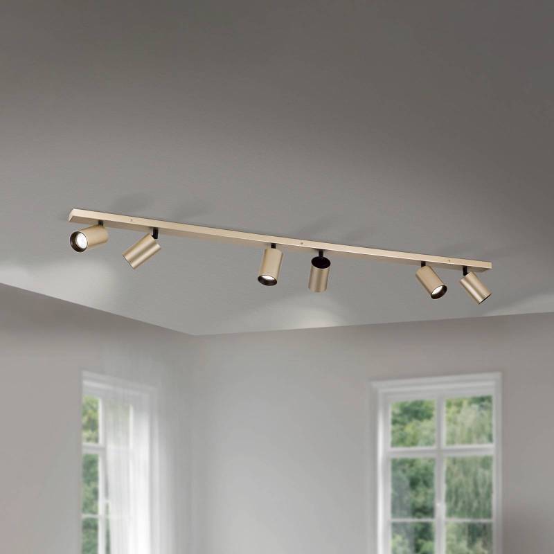 Strahler Sean, 6-flg., goldfarben, Metall, schwenkbar von Orion