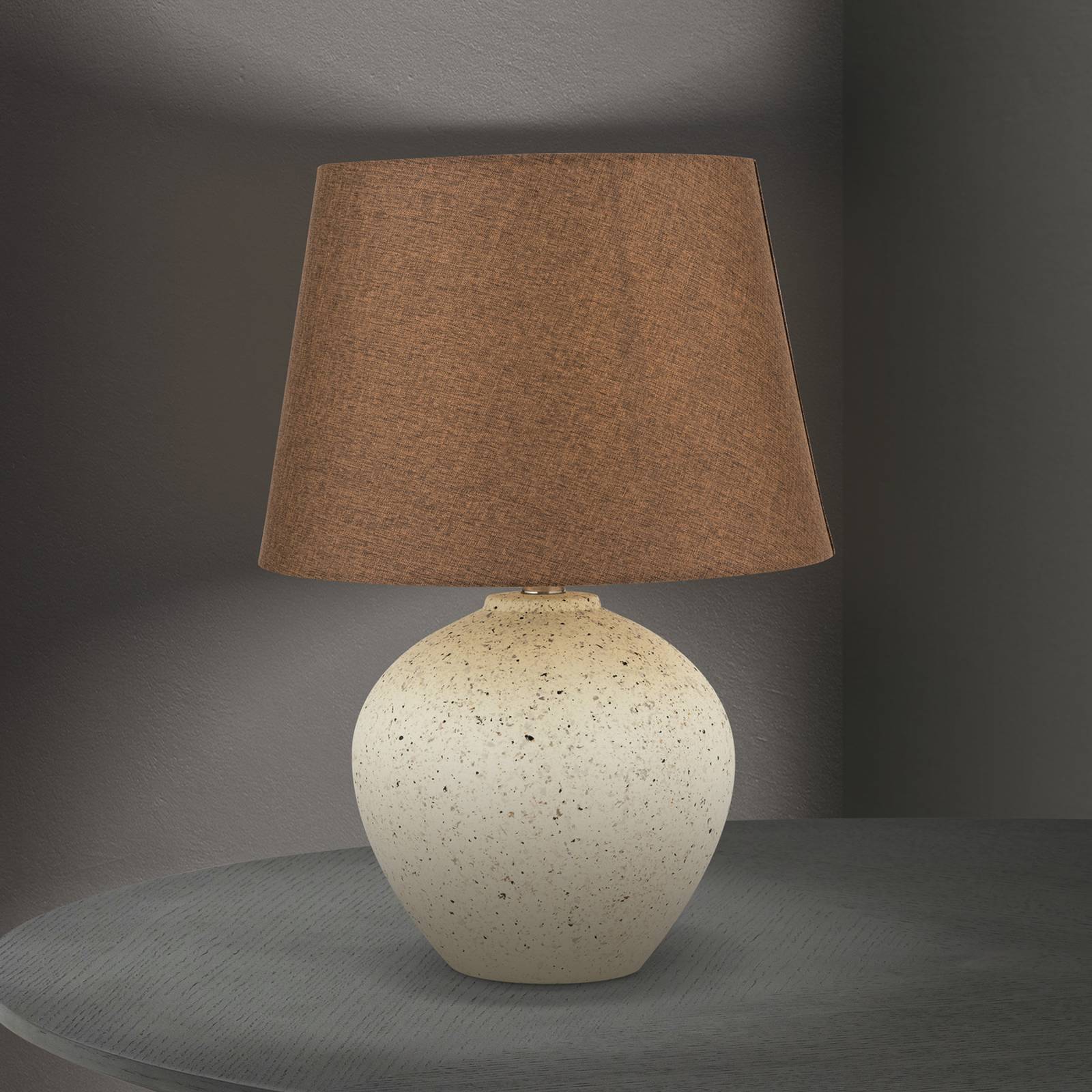 Tischlampe Masai, creme/braun, Höhe 46,5 cm, Keramik/Leinen Tischlampe Masai, creme/braun, Höhe 46,5 cm, Keramik/Leinen von Orion
