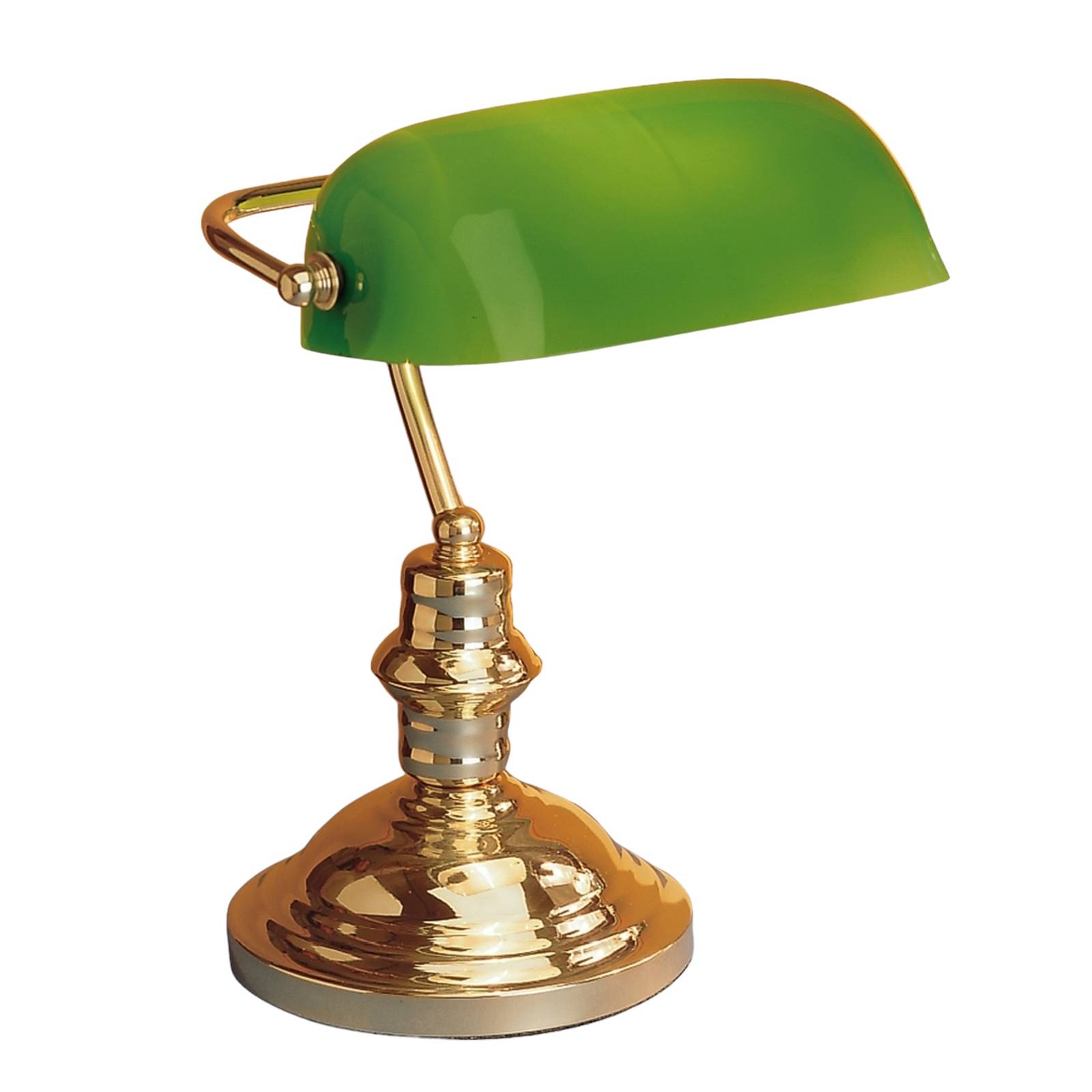 Tischlampe Onella im Banker-Stil, grün von Orion