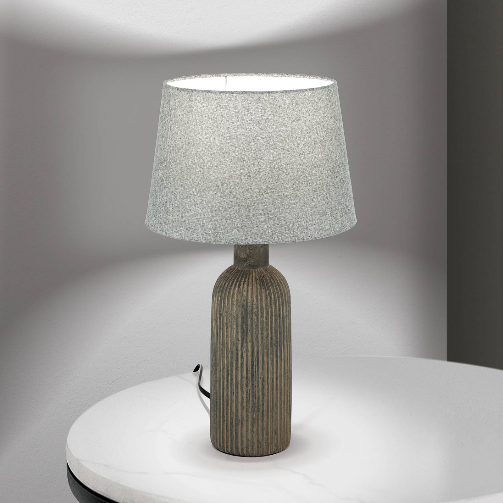 Tischlampe Orchid, braun/grau, Höhe 53,5 cm, Keramik/Leinen Tischlampe Orchid, braun/grau, Höhe 53,5 cm, Keramik/Leinen von Orion
