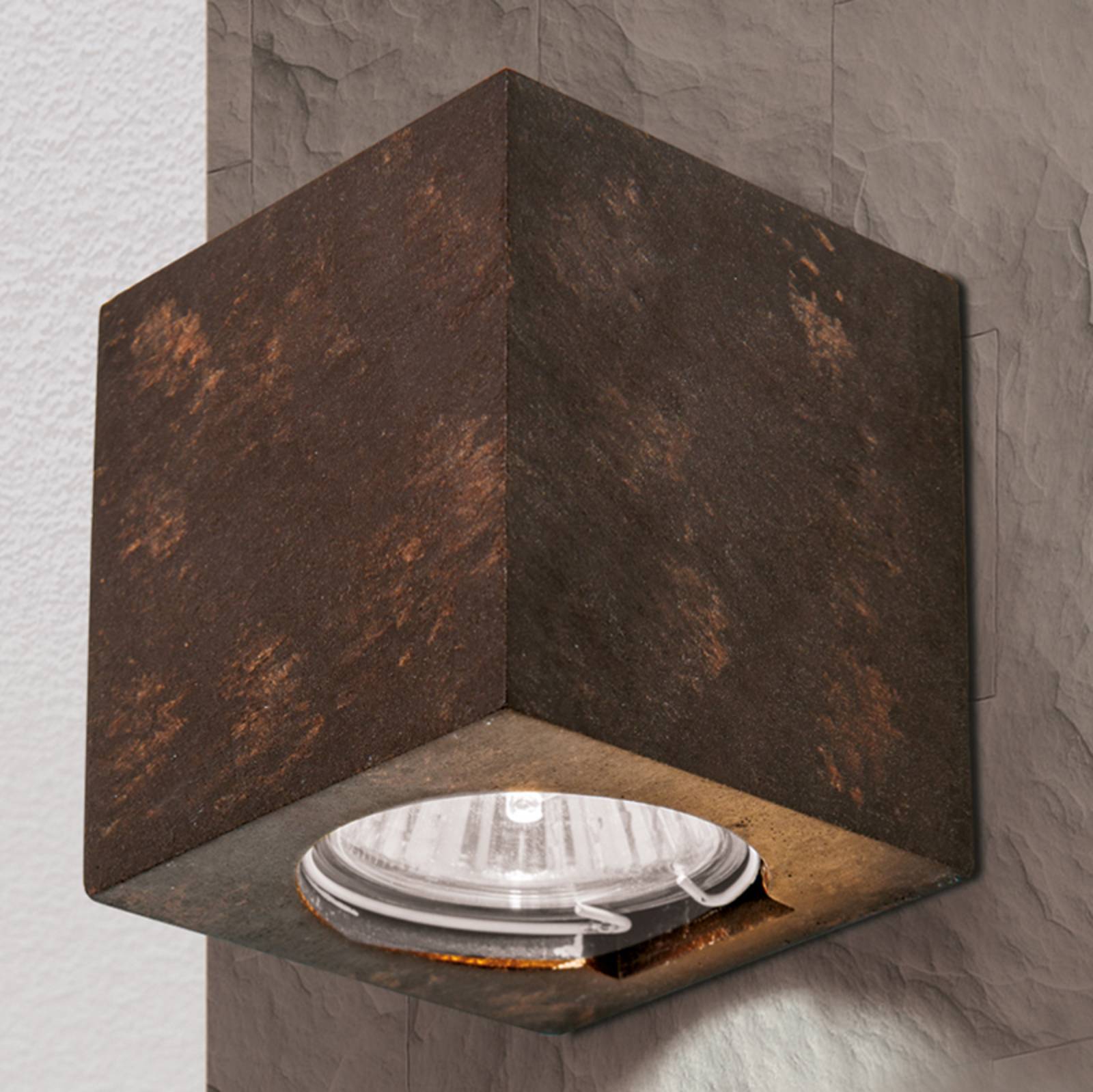 Wandleuchte Cube, rostbraun, Höhe 7,5 cm, Keramik Wandleuchte Cube, rostbraun, Höhe 7,5 cm, Keramik von Orion