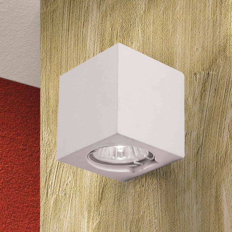Wandleuchte Cube, weiß, Höhe 7,5 cm, Keramik von Orion