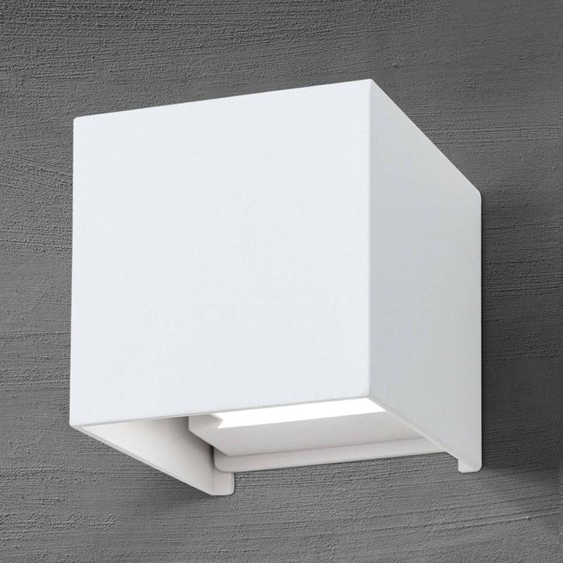 LED-Außenwandleuchte Cube, weiß, Metall, 10 cm, up/down von Orion